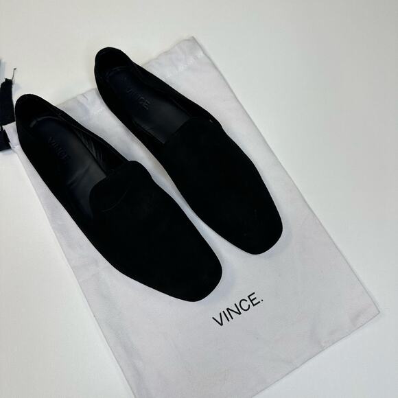 VINCE Black Suede Slip On Loafers / Flats - Picture 1 of 8
